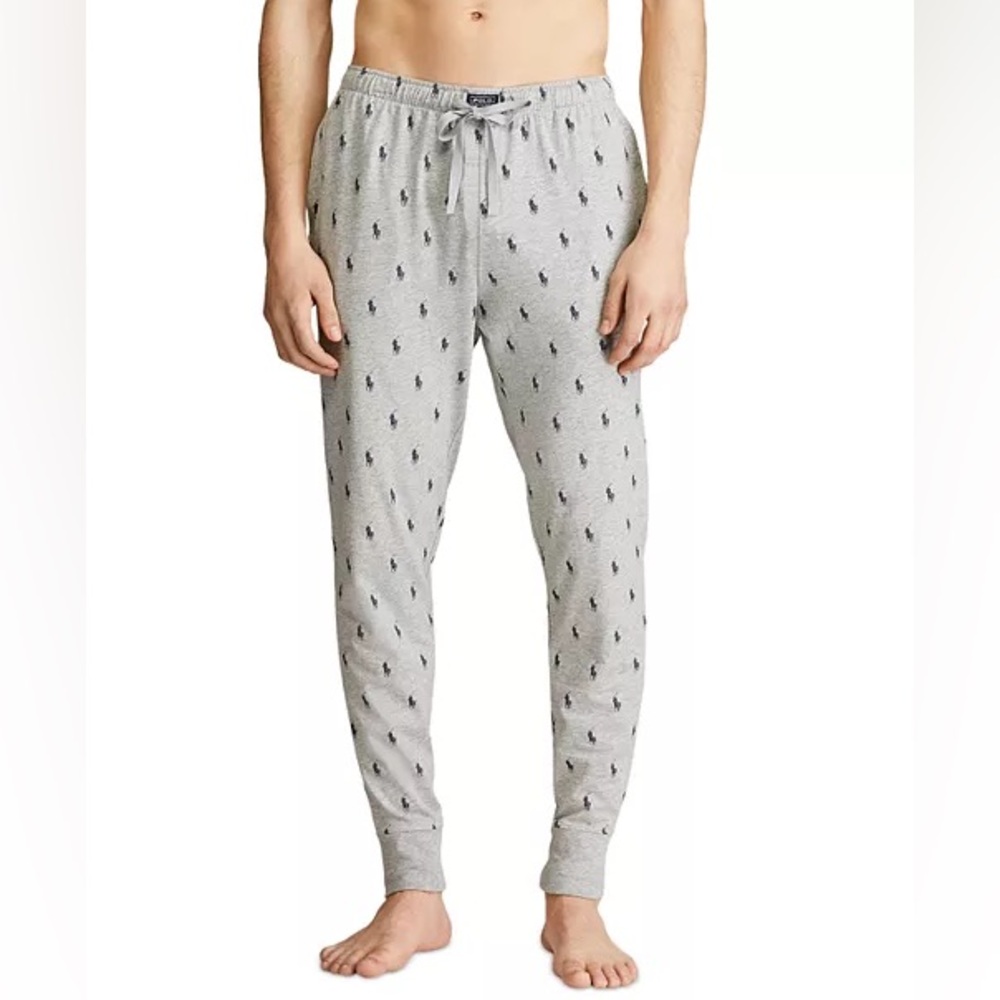 Polo Ralph Lauren Pony Print Pajama Jogger Pants in Andover Heather Gray Men’s L